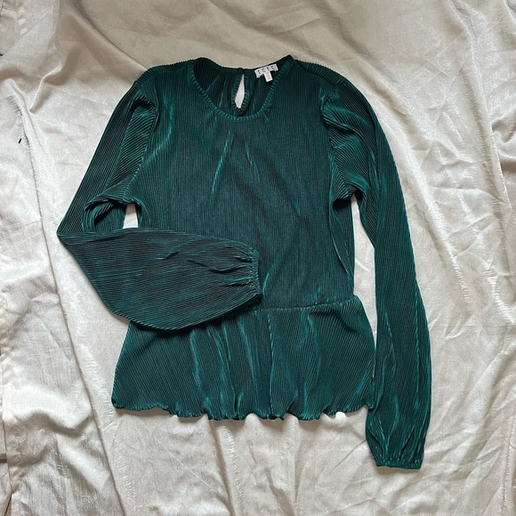 TCEC Green Ribbed Peplum Blouse - Picture 6 of 8